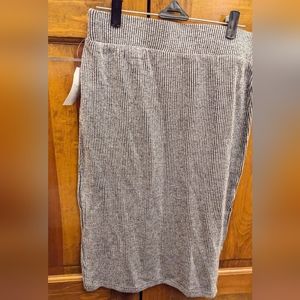 Women's black and white striped pencil skirt